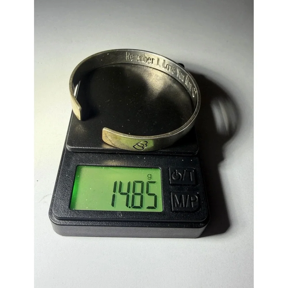 Sterling Silver 925 Cuff Bracelet Forever and Always Remember I Love You Mom
